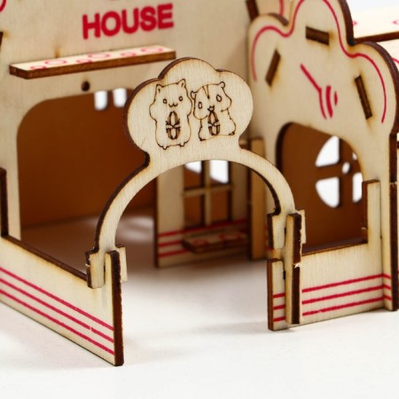 Complex-site for rodents, 14 x 13 x 10.5 cm, plywood-6