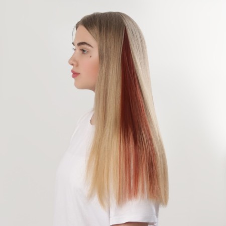 Local Loca, straight hair, clock, 50 cm, 5 grams, redhead red-2
