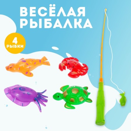 Game "Fun fishing": fishing rod, 4 fish