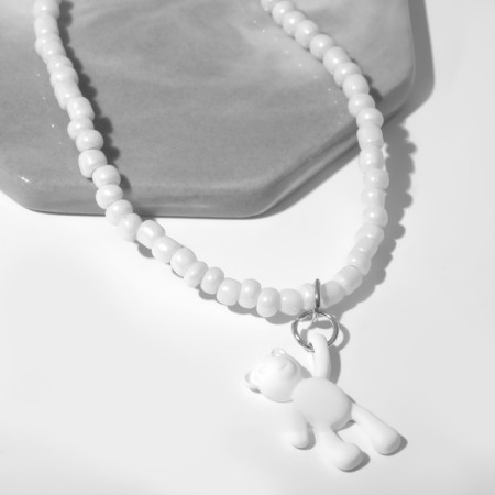 Piece "Bear" toy, white color, 45 cm