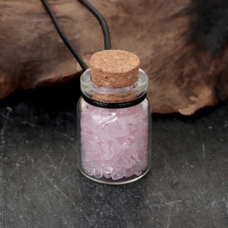 Souvenir-butter with natural stones "Pink quartz", 3 x 2 cm-1