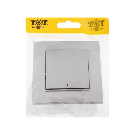Tot Elegant switch, 10 a, 1 cl., With backlight, hidden, silver-5