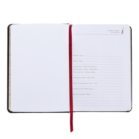 Diary of a low -end A5+, 136 sheets of Sidney Nebraska, solid cover, artificial leather, gold cut, black-5