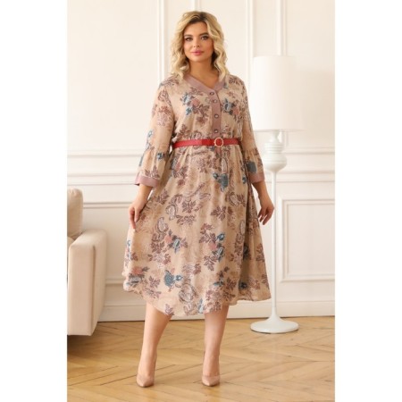 Female dress, size 60, beige color-15