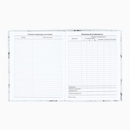 School diary for grade 1-11, in an integrated cover, 40 l. "Marble gray"-3