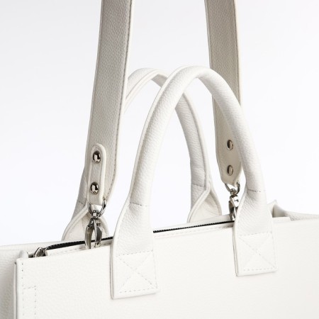 Female bag Textura, tout, medium size, white color-5