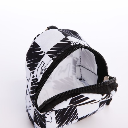 School backpack from textiles with a zipper, 4 pockets, black/white color-9