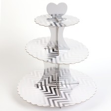 Sigzagi cake stand, silver