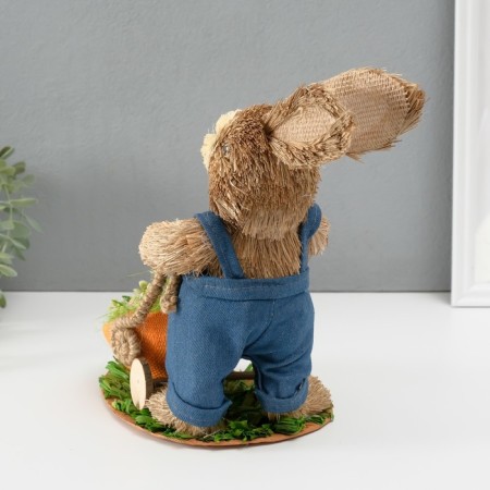 Souvenir "Bunny in overalls is lucky a cart with testicles 21x14.5x30.5 cm-3