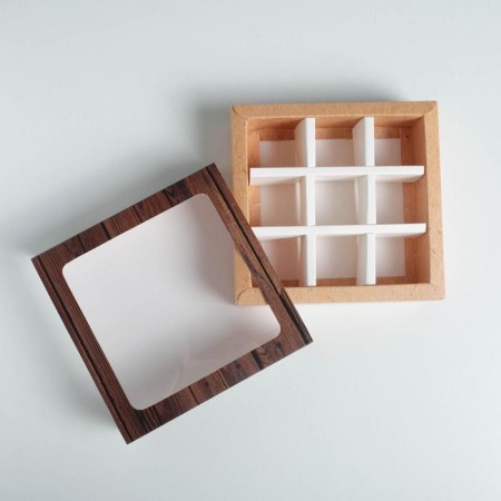 Box for sweets, confectionery packaging, 9 cells, “tree” 14.5 x 14.5 x 3.5 cm-5
