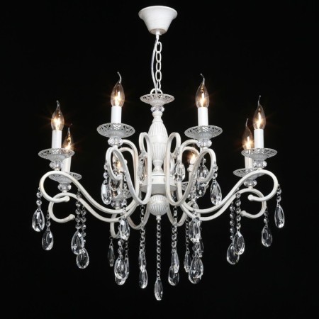 Aurora chandelier, 8x60W E14, white color, gold-1