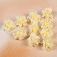 A set of colors for decor from foamiran, d = 3.5 cm, 10 pcs, openwork edge, beige