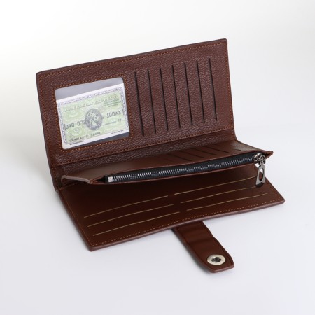 Male purse on a magnet, brown color-6