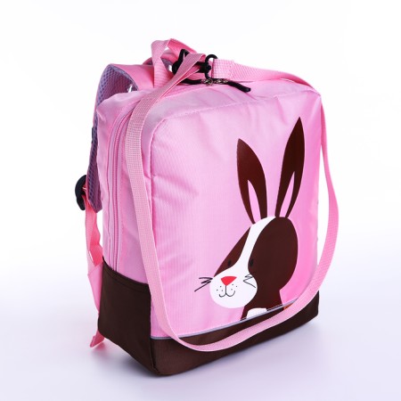 Baby backpack on lightning, reflective elements, pink color
