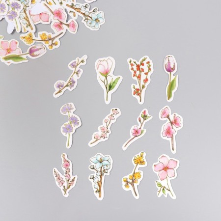 Stickers for creativity "Spring flowering" embossing gold set 48 pcs 9x7x0.8 cm-1