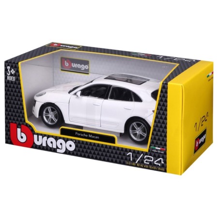 BBURAGO Porsche Macan, Die-Cast, 1:24, opening doors, white color-12