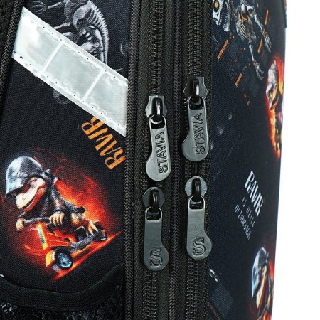 School backpack 38 x 30 x 16 cm, ergonomic back, Stavia "dinosaur 1", black-9