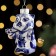 Christmas tree toy "cat", gzhel, porcelain, h = 8cm