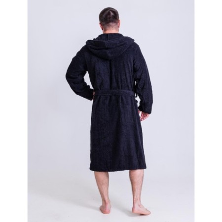 Халат мужской с капюшоном, размер 44-46, цвет черный-3