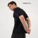 Men's t -shirt with inserts, basic, size l (50), black color