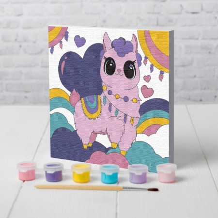 Picture on numbers for children "Magic Lama", 15 x 15 cm-1