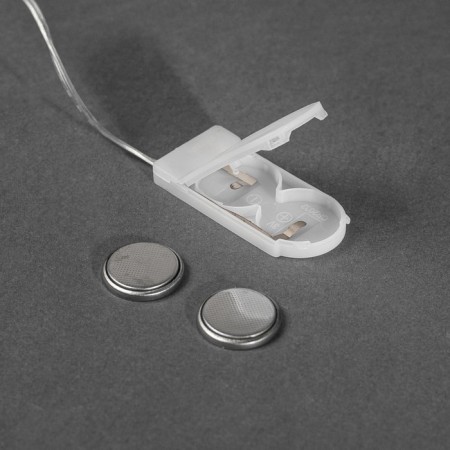 Garland "thread" 5 m dew, IP20, silver thread, 50 LED, white glow, CR2032x2-3