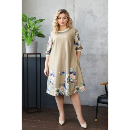 Female dress, size 52, beige color