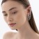 Earring "Kaff" hanging threads, white color in silver