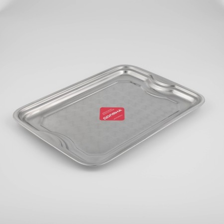 Stainless steel tray “India”, 30 × 40 cm, silver color-1