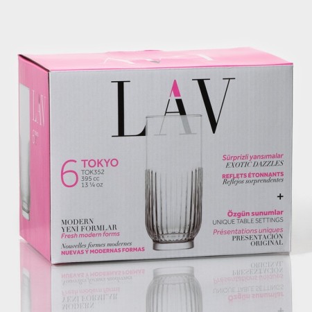 A set of glass glasses LAV Tokyo, 395 ml, 6.5 × 15 cm, 6 pcs-4
