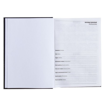 The diary is half-dantered for 4 years A5, 192 sheets, solid cover, silk, gray-blue-2