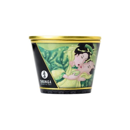 Candle - aromaticoma for shunga massage "Exotic green tea", 170 ml