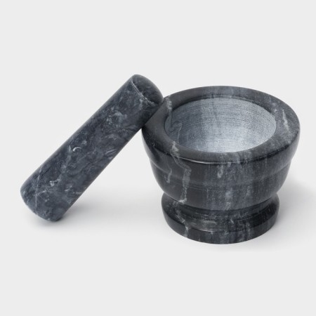 Stupa with a pestle Magistro "Marble", 10.5 × 7 cm, stone, black color-3
