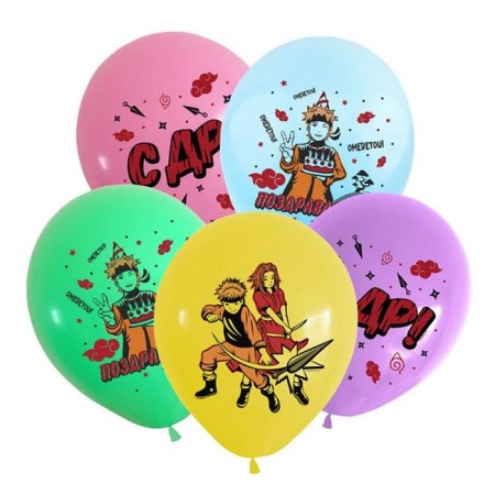 Latex ball 12 "Anime Ninja", pastel, set of 5 pcs., Mix
