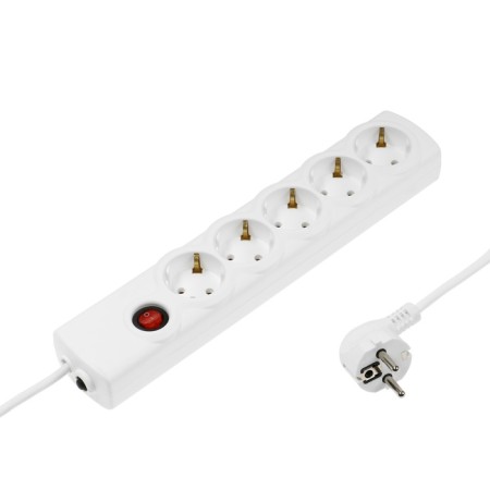 Luazon Lighting network filter, 5 outlets, 5 m, 3500 W, 3x1 mm2, 16 A, 220 V, with a fuse, white-2