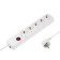 Luazon Lighting network filter, 5 outlets, 5 m, 3500 W, 3x1 mm2, 16 A, 220 V, with a fuse, white