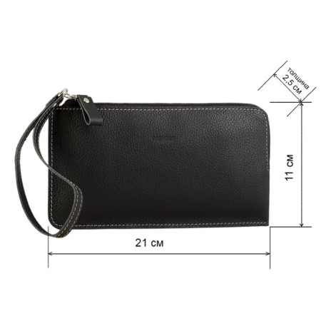 H-600 purse with zipper, card for maps (6)/coins/bill, color Black cascade 11x20x1cm-3