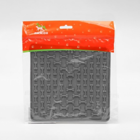 Rug for licking on suctions 18.5 x 18.5 cm, tp, gray-4