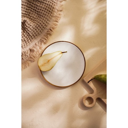 Dining porcelain SL Home "Wave in Stone", D = 20.5 cm, white color-6