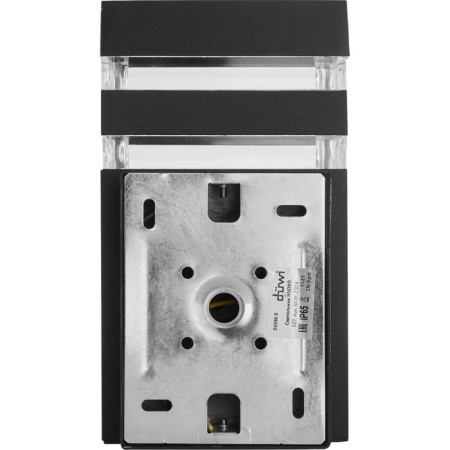 Wall lamp, invoice Duwi Techno, 110x95x200mm, E27, alum/glass, IP65, black,-4