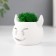 Kashpo concrete "devil" 6.5x6x5.5 cm white with moss (moss green. Stabilizir)