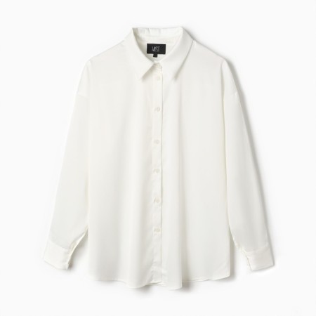 Рубашка шелковая MIST plus-size, р. 52, молочный-4