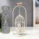 Summary Metal for 1 candle "A cage with flowers with pink bird" White 28.5x12x12 cm
