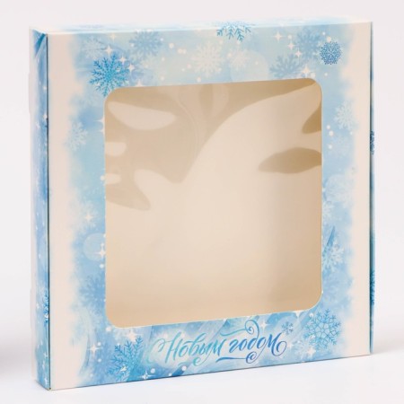 Gift box team with a window "Metel", 19 x 19 x 3 cm-1