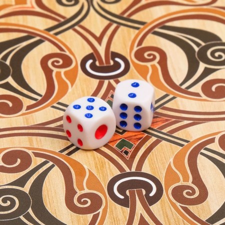 Backgammon "mountains", wooden board 60 x 60 cm, with a field for playing checkers-4