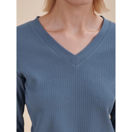 Pulover female, size l, jeans color-2
