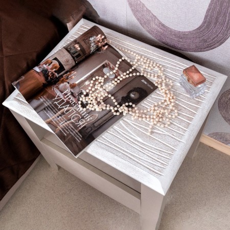 Bedside table Brownie 42, 512 × 392 × 520 mm, mocko / white color-1