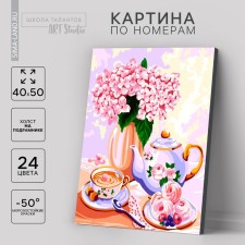 Picture on numbers on a canvas with a subframe 