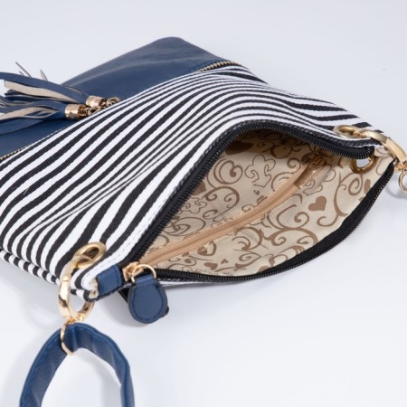 Bag Cross-Bodi with a zipper, blue color-6