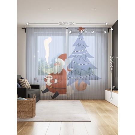 Photo "Santa Claus under the Christmas tree", size 145x265 cm, 2 pcs-1